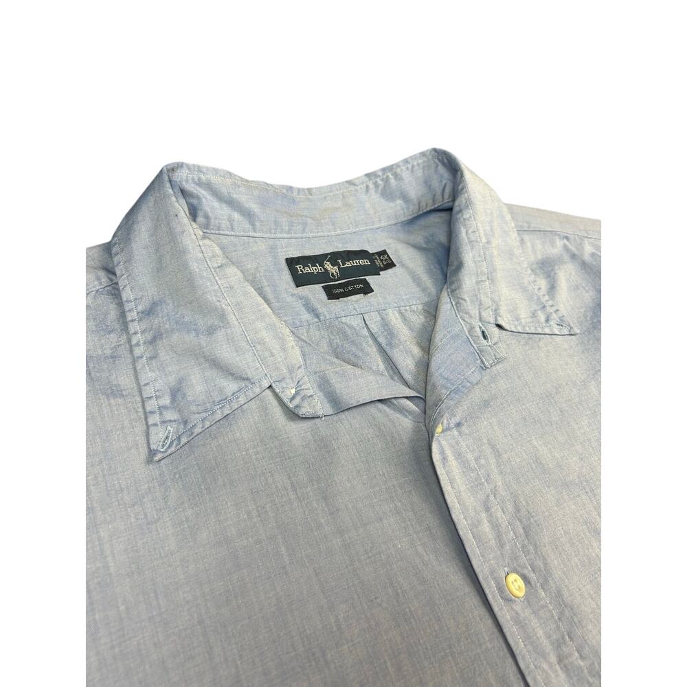 Ralph Lauren Shirt Mens 4X Big Blue Short Sleeve Button Down Casual Old Money